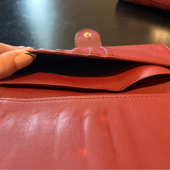 Red Long Guccissima Heart Snap Leather Wallet Bifold Monogram Leather Gold - Picture 11 of 11